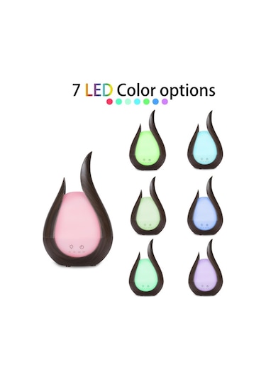 200ml Ultrason Hava Nemlendirici Aroma Esansiyel Yağ Difüzörü 7 Renk Led Gece Lambası Serin Mist Maker, Fiş Tipi: İngiltere Fişi Mermer Taban