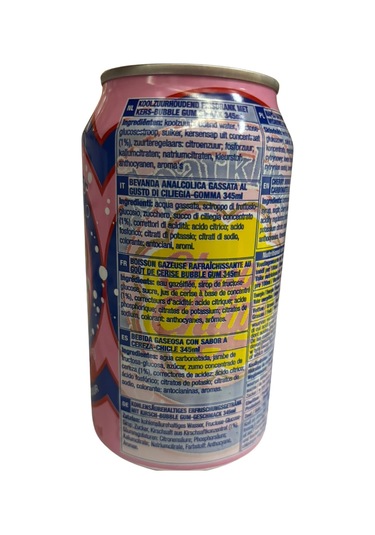 Chupa Chups Sparkling Cherry Bubble Gum Flavour - Kiraz Ve Sakız Aromalı Gazlı İçecek 345 Ml