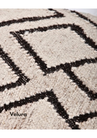 Waylon Ivory Black - Puf Ekru