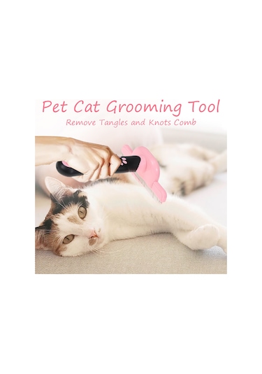 Vkemall Pembe Kedi Tüy Tarzı - Tangle Ve Dökülen Tüyü Kaldıran, Kuru Alt Tüyü Temizleyen, Deri Masajı Veren Ergonomik Kedi Bakımı Aleti