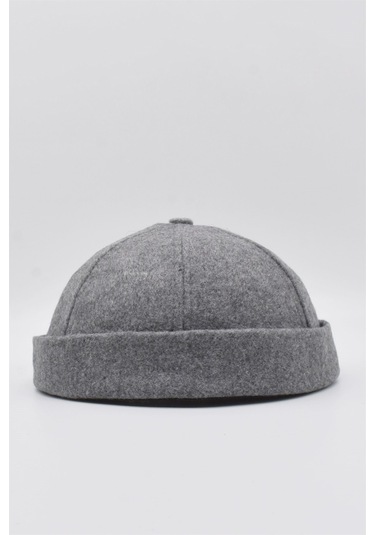 Kışlık Yeni Stil Yün Retro Hip-Hop Docker Şapka Gri