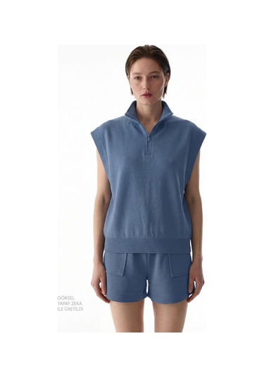 Penti Koyu Mavi Nura Half Zip Sweatshirt K.mavı