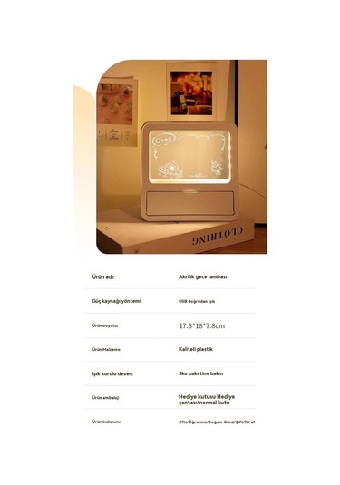 Aurora 3d Kalemlik Gece Lambasıyaratıcıilham Ahşap - Şeffaf