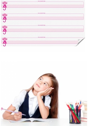 Ollevra Kılavuz Çizgili Akıllı Kağıt Yazı Tahtası Duvarda İz Bırakmaz Statik Yeni Müfredata Uygun 100x56cm Çok Renkli