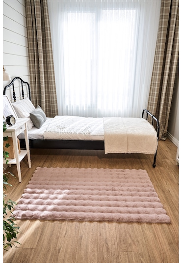 Yünteks Bubble Kabartmalı Peluş Post Halı 90x150 Pudra