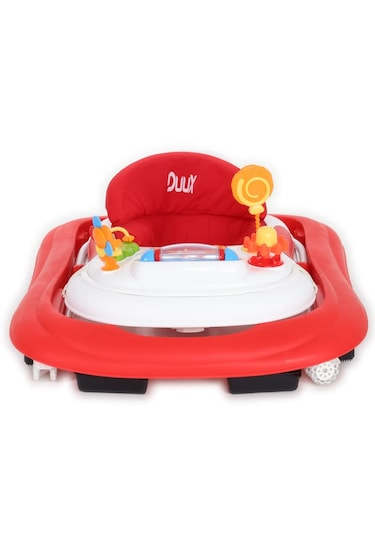 Duux Plano Oyuncaklı Müzikli 3 Kademeli Örümcek Bebek Yürüteci Kırmızı