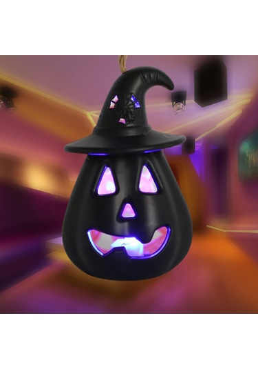 Monyee Siyah Kürke Led Işıklı Dekoratif Makyaj, Halloween Partisi Sahne Düzenleme Aleti, Reçine Materyal, 3xlr1130 Pil İle Çalışır Diğer