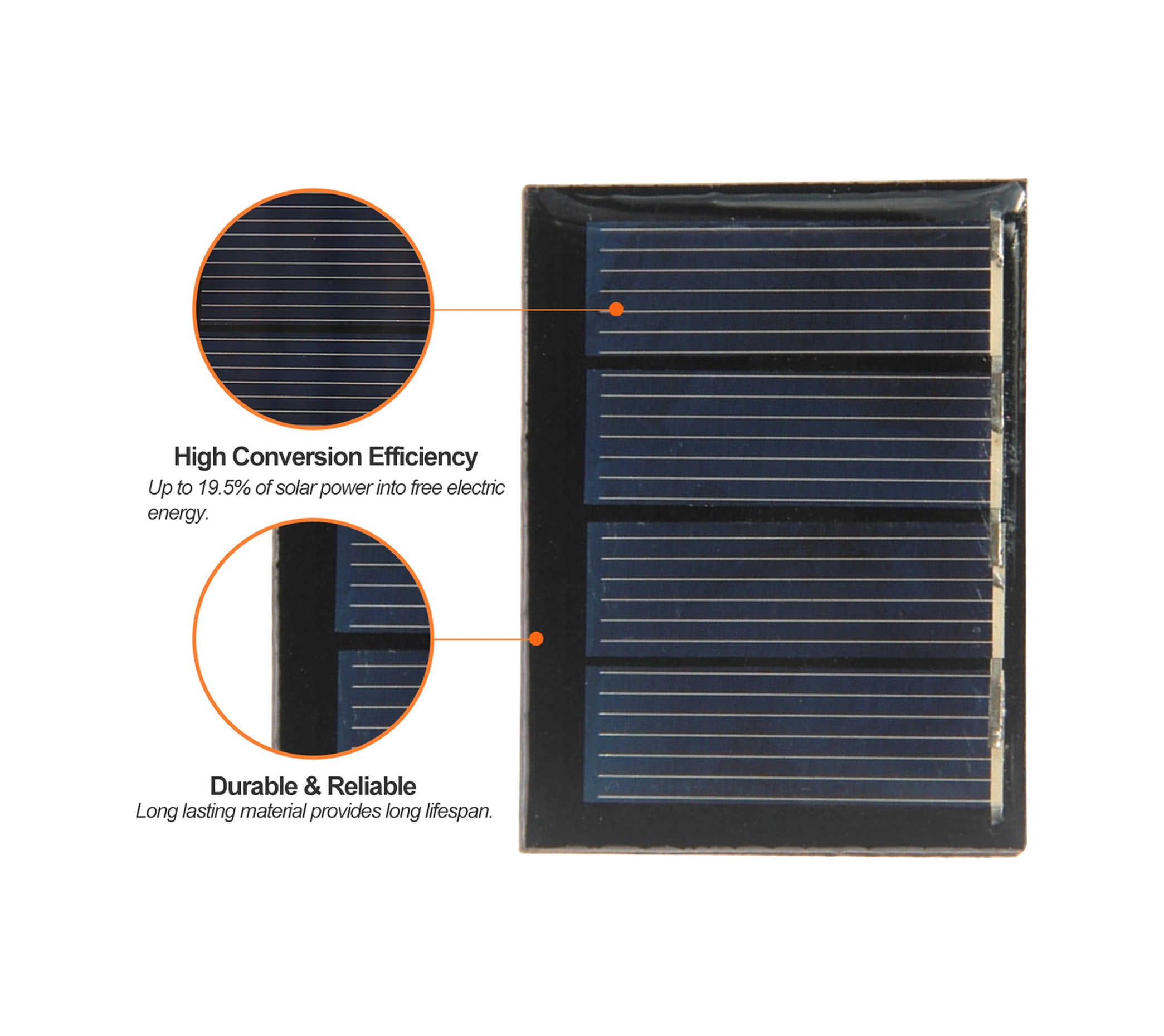 Moveevo Polikristal Güneş Paneli 0.23w 2v 115ma - 50x38mm Ip65 Su Geçirmez Dıy Güneş Enerji Modeli, Oyuncak Ve Öğretim İçin Yüksek Verimli