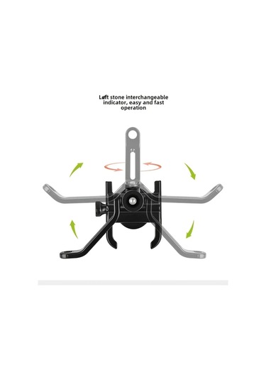 Xuweiwei Siyah Bisiklet Scooter Motosiklet İçin Ayarlanabilir Alüminyum Alaşım Telefon Tutucu Bounce Testli Kaymaz Tasarım Siyah Pürüzsüz Yüzey Siyah