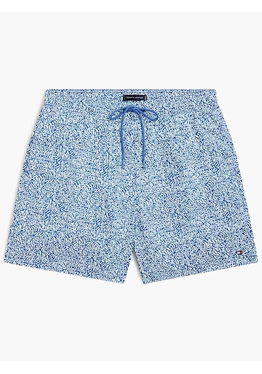 Tommy Hilfiger Medıum Drawstrıng Prınt Erkek Mavi Deniz Şortu - Um0um03491