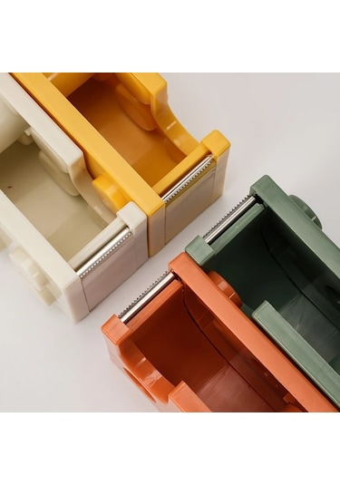 Fochsia 1 Adet Sarı Bant Kesme Makinesi, Ofis İçin Yaratıcı Şeffaf Bant Dispenser Ve Saklama Kutusu Diğer