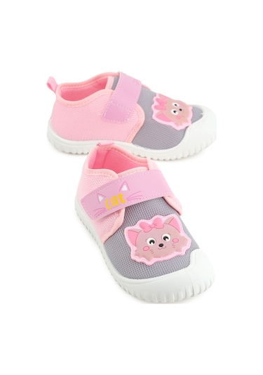 Gezer Yazlık Kız Çocuk Rahat Taban Cırt Cırtlı Ayarlanabilir Keten Günlük Ayakkabı Ga2ypm.03410.01.0ğ7.0a Gri