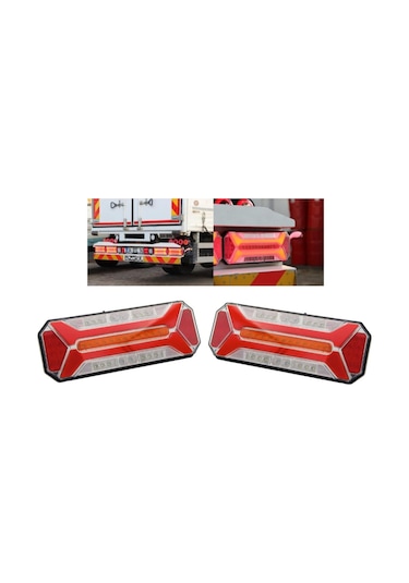 Kayar Sinyalli Neon Ledli Sağ + Sol Arka Stop Lambası Takımı 12-24v