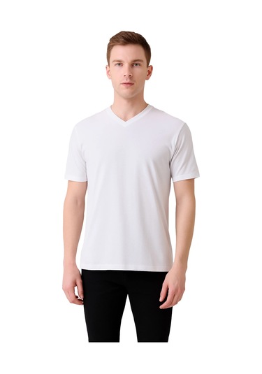 Safe Work V Yaka Kısa Kol İş Tişörtü Rahat, Nefes Alabilir Ve Çok Renk Seçeneği Beyaz