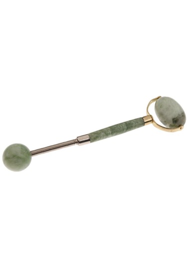 Suntek Çift Kafaları Doğal Yeşim Yüz Masajı Rulo Çekiç Sopa Aracı Yeşil