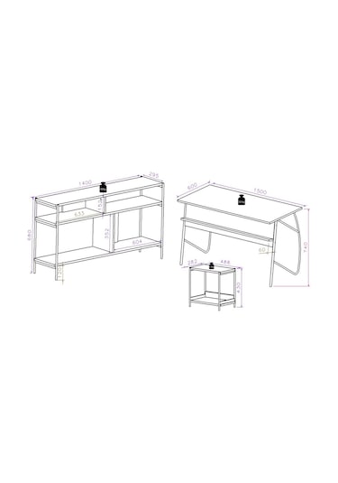 Lagomood Ella Ofis Takımı Beyaz