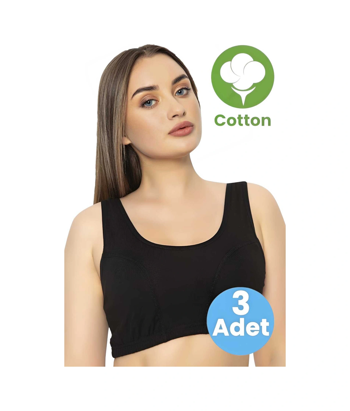 Tezzgelsin Kadın 3'lü Battal Body Sütyen Siyah