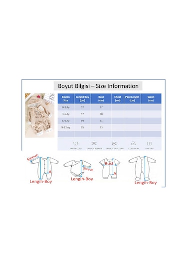 Tavşan Fiğürlü Kışlık Peluş Kız/erkek Bebek Tulum Bej