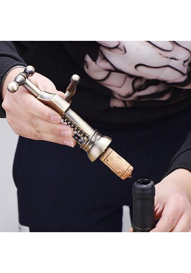 Retro Zamak Şarap Şişesi Tirbuşon Açıcı Mutfak Bar Aracı Diğer