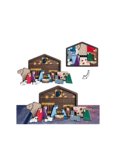 Singree Doğum Senaryosu Ahşap Puzzle, 20x15cm Renkli, Ev Dekorasyonu, Zeka Geliştirici, İki Boyutlu Ahşap Oyuncağı