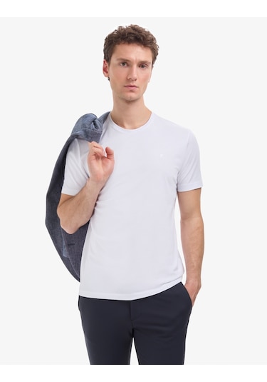 Pierre Cardin Erkek Beyaz Tişört Basic 50325299-vr013