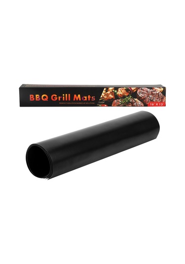 Hangfox 5 Adet Ptfe Cam Fiber Izgara Matı - Yeniden Kullanılabilir, Kolay Temizlenir, Fırın Ve Izgara Uyumlu, 40x33cm Siyah Diğer