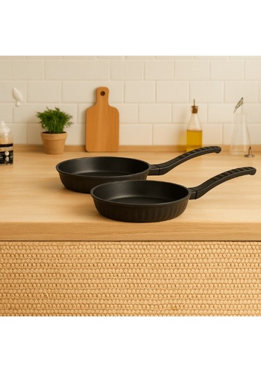 Yakut İkili Döküm Tava 20 - 28 Cm Siyah