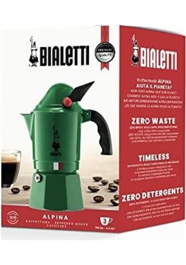 2762 Moka Express Alpina Dağ Avcıları Korpları Espresso Pişirici, Alüminyum, Yeşil