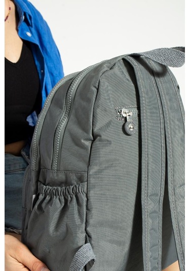 Klinkır Kadın Sırt Çantası Hafif Su İtici Kumaş Günlük Kullanım İçin İdeal 37 27 Cm Anne Bebek Çanta Gri