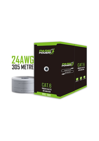 Pars Power 24 Awg 0.50 mm 305 Metre Network Cat6 U/UTP İç Mekan
