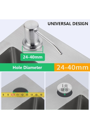 Gümüş Tezgah Ev Paslanmaz Çelik Su Pompası Deterjan Sabunluk Losyon Dispenseri Mutfak Lavabo Monte Bulaşık Deterjanı