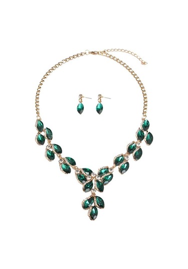 Kristal Değerli Taş Köprücük Kemiği Kısa Kolye Küpe Takı Seti Moda Kadın Aksesuarları Beyaz