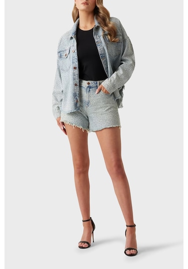 Guess Bayan Short W5gd74 D5lq2 Grbg Açık Mavi Açık Mavi
