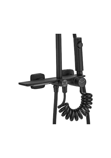 Fleko Piano C Plus Uzun Duş Sistemi Siyah