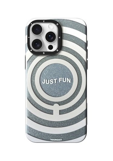 İphone 15 Pro Uyumlu Kılıf Magsafe Şarj Özellikli Youngkit Star Dazzle Serisi Kapak Gri