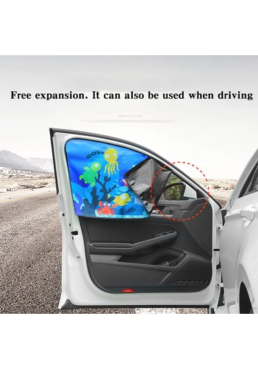 Monyee Oto Cam Güneşlik - Magnetik Şeffaf, Hızlı Kurulum, Uv Engelleyici, Siyah Ayı Tavşan Desenli, Önden Sürücü İçin Yayılımlı