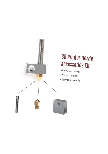 Takım Pirinç Nozul Ekstruder Baskı Kafası 0.4 Mm Gümüş 5 Adet