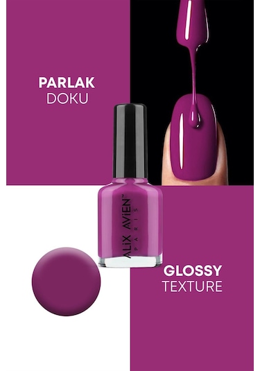 Alix Avien Menekşe Oje 19 Yüksek Pigmentli Uzun Süreli Kalıcılık Hızlı Kuruma Nail Lacquer 19