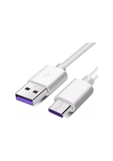 5a Type-c Usb Kablo 1 Mt. Beyaz 25w Hızlı Şarj 40mb/s Data Aktarım Telefon Tablet Adaptör Pc Type C