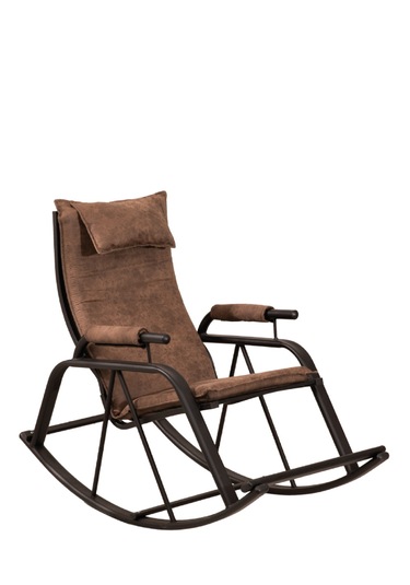 Lumis Garden Relax Sallanan Sandalye, Metal Ayaklı Tv Koltuğu, Sallanan Tekli Koltuk Kahverengi