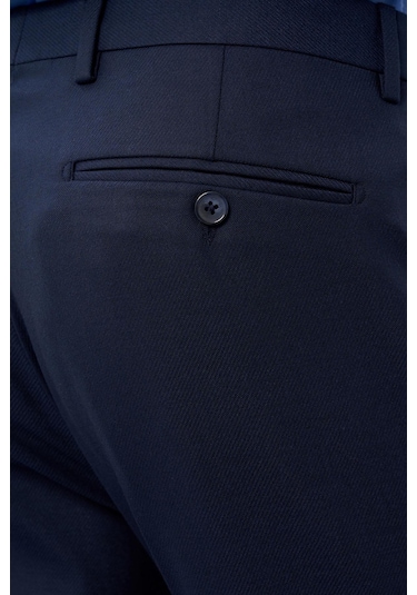 Lacivert Düz Gabardin Esnek Yan Cep Slim Fit Classic Pantolon 1003245209 201 Lacivert