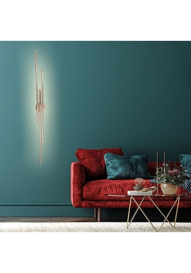 Dekoratif Üçlü Led Aplik Beyaz Renkli 106 Cm Gün Işığı Beyaz