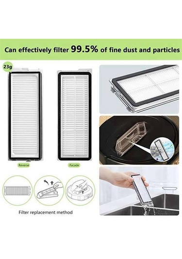 Roborock Q Revo Maxv/q Revo S/q Revo Pro Yedek Parçaları İçin 1 Set Ana Yan Fırça Toz Torbası Hepa Filtre Paspas Bezleri