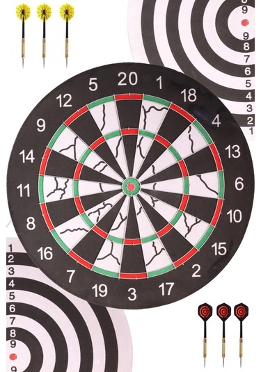 Delta Flocked Dart Seti 45 Cm 18 İnç Büyük Boy + 6 Dart Oku 18 Gr Hedef Tahtası Sdf76