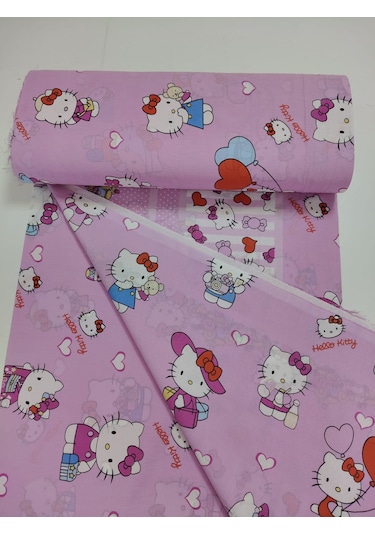 Ranforce Metrelik, Nevresimlik Kumaş - 100x240 Hello Kitty