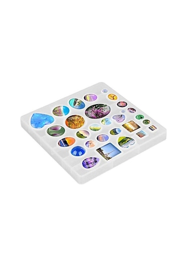 Novahub 31 Parça Renkli Silikon Reçine Kalıpları, Kolye Takı Kalıpları, Dıy Takı Yapımı Kit, Kristal El Sanatları Çok Renkli