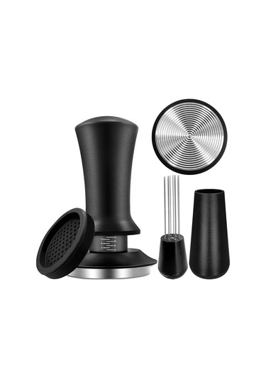 Hfambition 3'lü Espresso Alet Seti: 51mm Kalibreli Tamper, Wdt Çekirdek Aleti Ve Manyetik Dosing Funnel Siyah