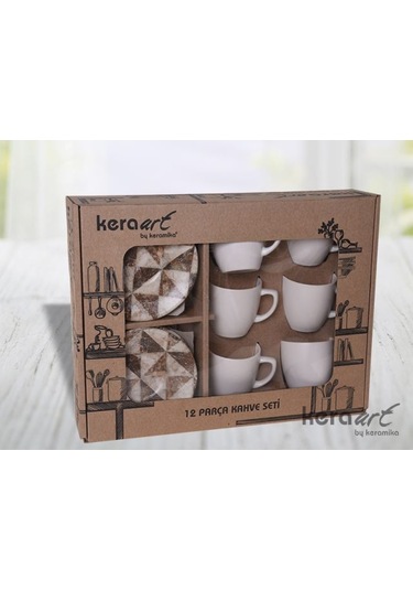 Keramika Kahve Fincan Takımı 12 Parça 17726 Mermer Desen