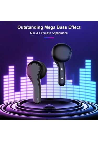 Primepickings R28 Bt5.0 Gerçek Kablosuz Spor Kulaklık Mega Bas Stereo, Akıllı Gürültü Azaltma Dokunmatik Led Ekran