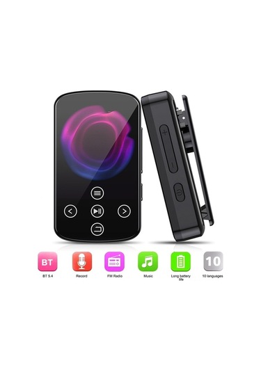 Flybuy Bluetooth 5.4 Kablosuz Mp3 Çalar - 1.5 İnç Dokunmatik Ekran, Fm Radyo, Ses Kayıt, Spor Ve Seyahat İçin Taşınabilir Müzik Çalar
